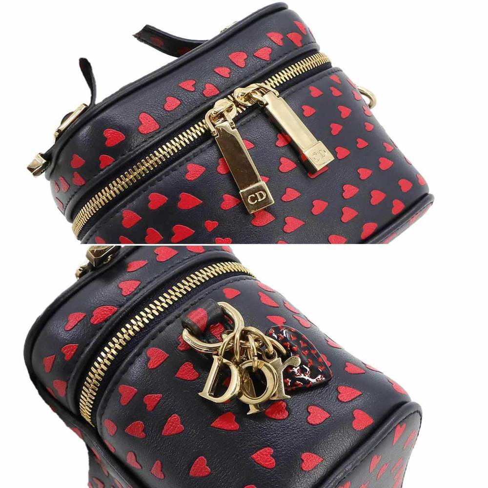 Christian Dior Lady Micro Vanity 2way Hand Shoulder Bag Heart Pattern Leather... - Picture 8 of 9